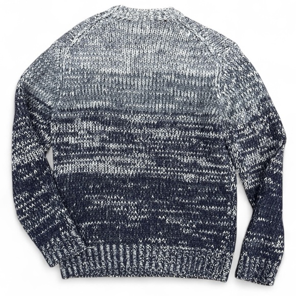 Armani Jeans Men’s Blue Marled Soft Chunky Knit Sweater Size L Wool Blend Lux - Picture 4 of 13